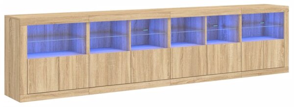 Příborník s LED osvětlením dub sonoma 283 x 37 x 67 cm 3209018