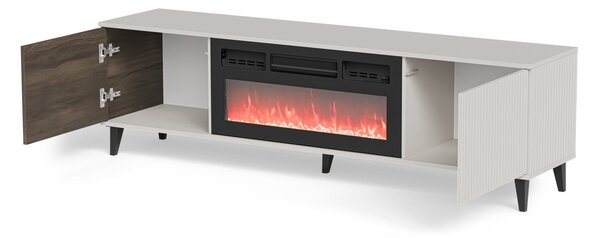 HALMAR TV stolek Random 180 cm s krbem kašmír/ořech