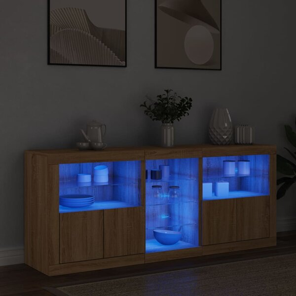 Příborník s LED osvětlením dub sonoma 162 x 37 x 67 cm 3209032