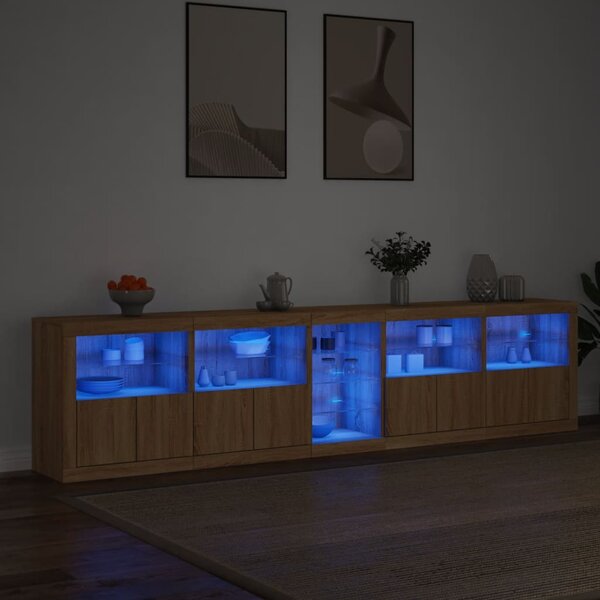 Příborník s LED osvětlením dub sonoma 283 x 37 x 67 cm 3209025