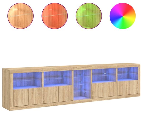 Příborník s LED osvětlením dub sonoma 283 x 37 x 67 cm 3209025