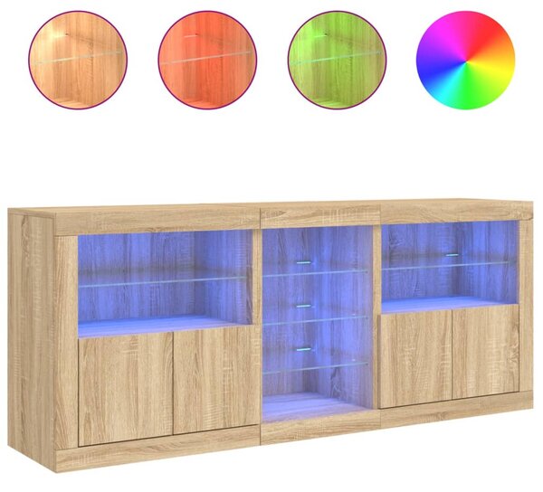 Příborník s LED osvětlením dub sonoma 162 x 37 x 67 cm 3209032