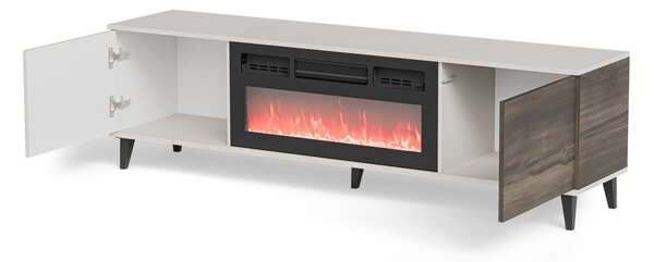 HALMAR TV stolek Random 180 cm s krbem kašmír/ořech