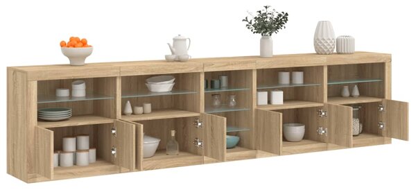 Příborník s LED osvětlením dub sonoma 283 x 37 x 67 cm 3209025