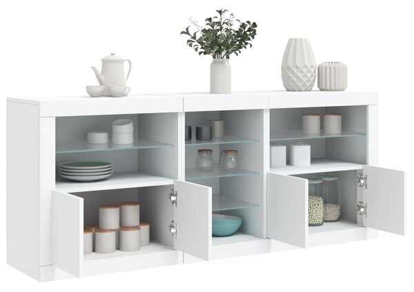 Příborník s LED osvětlením bílý 162 x 37 x 67 cm 3209030