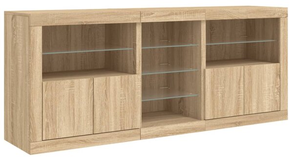 Příborník s LED osvětlením dub sonoma 162 x 37 x 67 cm 3209032