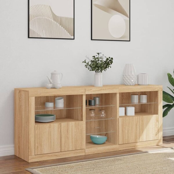 Příborník s LED osvětlením dub sonoma 162 x 37 x 67 cm 3209032