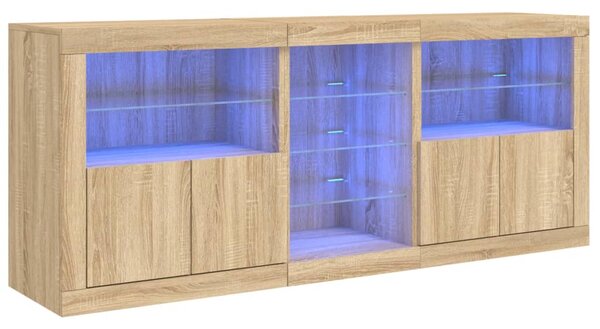Příborník s LED osvětlením dub sonoma 162 x 37 x 67 cm 3209032