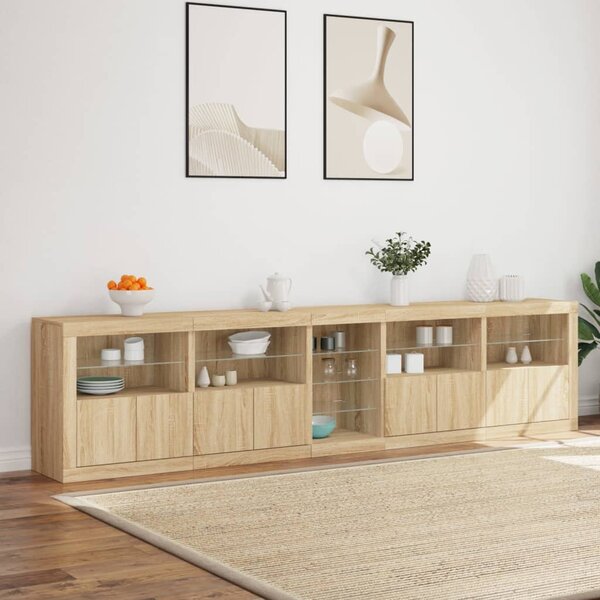 Příborník s LED osvětlením dub sonoma 283 x 37 x 67 cm 3209025