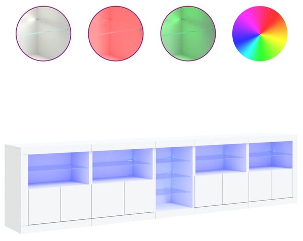 Příborník s LED osvětlením bílý 283 x 37 x 67 cm 3209023