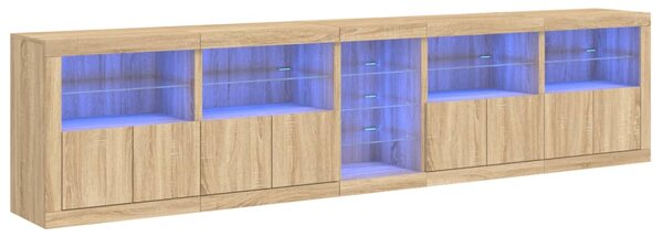 Příborník s LED osvětlením dub sonoma 283 x 37 x 67 cm 3209025