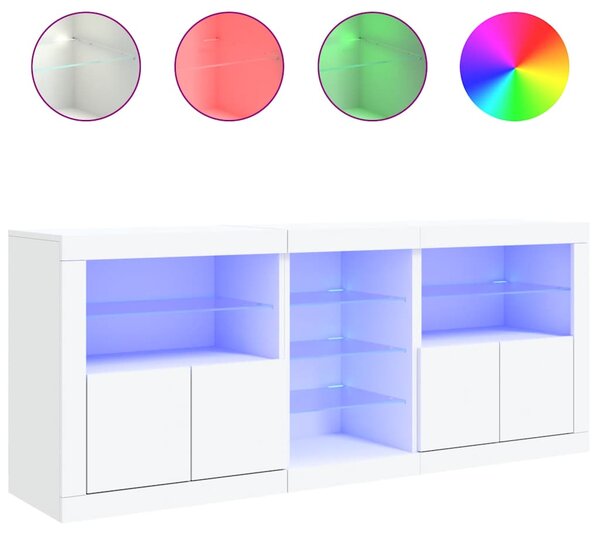 Příborník s LED osvětlením bílý 181,5 x 37 x 67 cm 3209037