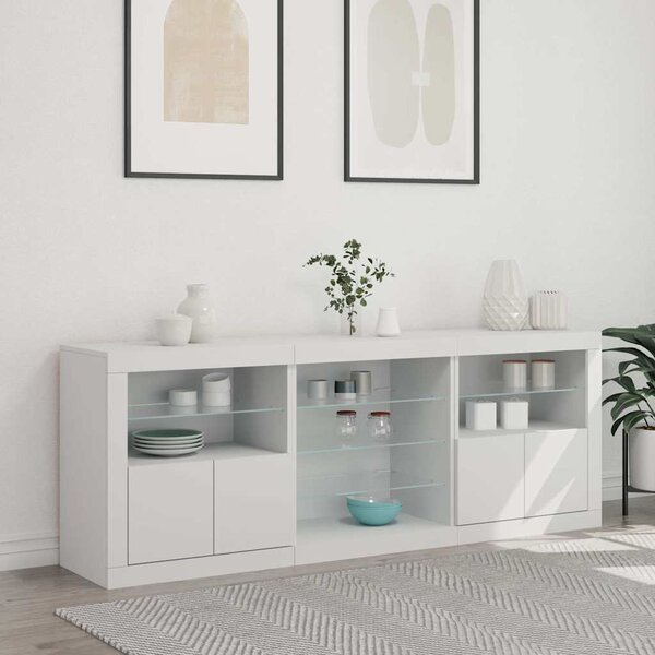 Příborník s LED osvětlením bílý 181,5 x 37 x 67 cm 3209037