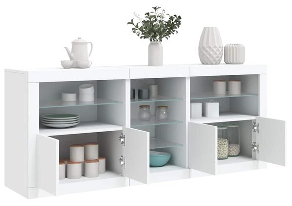 Příborník s LED osvětlením bílý 181,5 x 37 x 67 cm 3209037