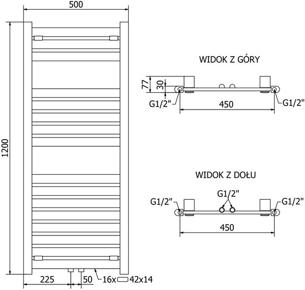 Mexen Uran, elektrické topné těleso 1200 x 500 mm, 600 W, antracitová, W105-1200-500-2600-66