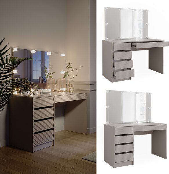 Toaletní stolek Vicco Sherry Kašmír 120 cm se zrcadlem a LED osvětlením, Model 51676