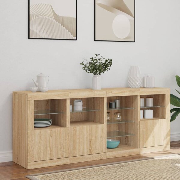 Příborník s LED osvětlením dub sonoma 164 x 37 x 67 cm 3209053