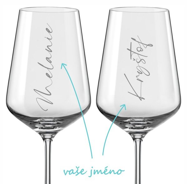 Personalizované sklenice na víno Calligraphy 2 ks