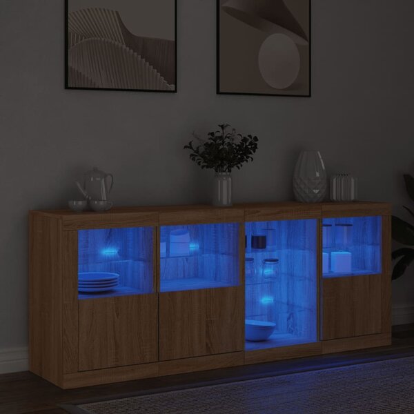 Příborník s LED osvětlením dub sonoma 164 x 37 x 67 cm 3209053