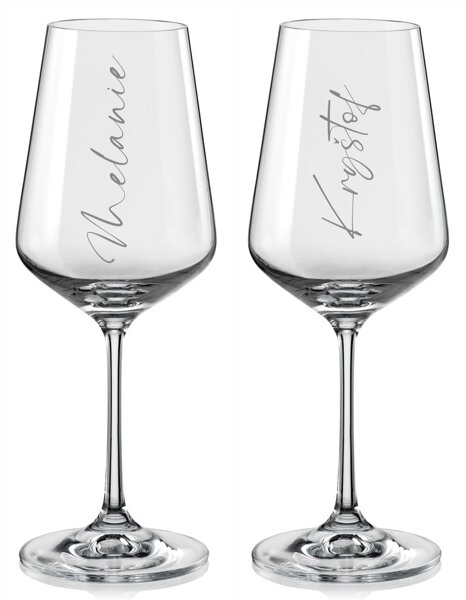 Personalizované sklenice na víno Calligraphy 2 ks