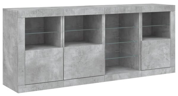 Příborník s LED osvětlením betonově šedý 164 x 37 x 67 cm 3209054