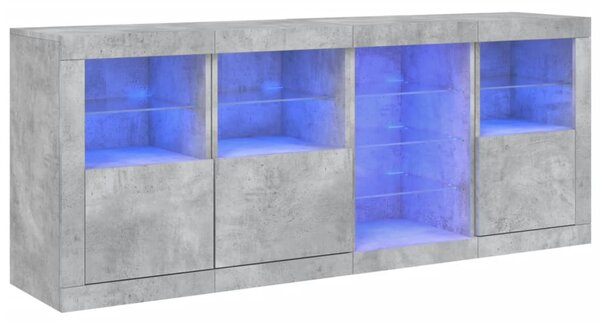 Příborník s LED osvětlením betonově šedý 164 x 37 x 67 cm 3209054