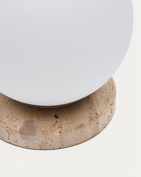Bílá stolní lampa se skleněným stínidlem (výška 22 cm) Malachi – Kave Home