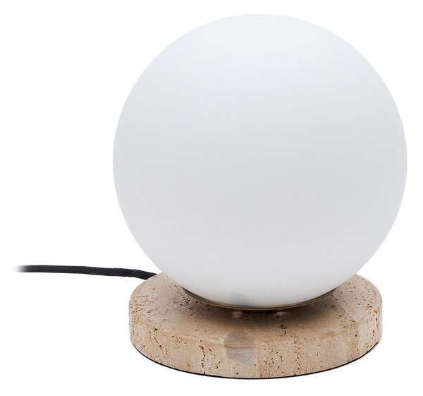 Bílá stolní lampa se skleněným stínidlem (výška 22 cm) Malachi – Kave Home