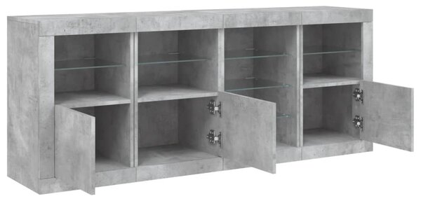 Příborník s LED osvětlením betonově šedý 164 x 37 x 67 cm 3209054