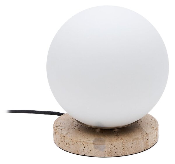 Bílá stolní lampa se skleněným stínidlem (výška 22 cm) Malachi – Kave Home