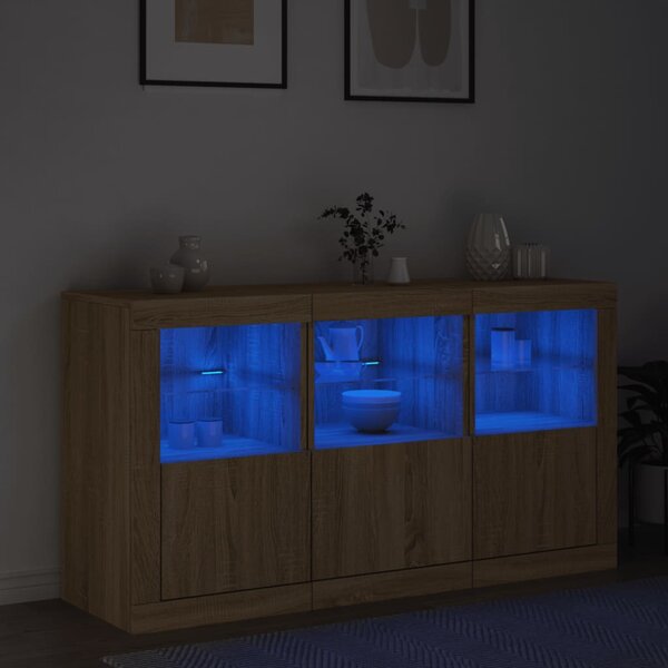 Příborník s LED osvětlením dub sonoma 123 x 37 x 67 cm 3209060