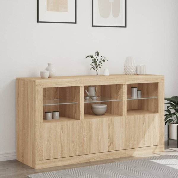 Příborník s LED osvětlením dub sonoma 123 x 37 x 67 cm 3209060
