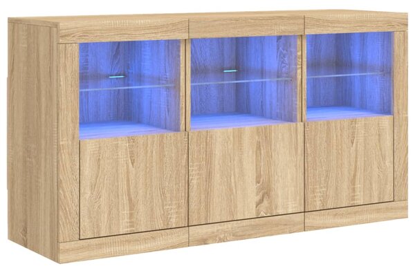 Příborník s LED osvětlením dub sonoma 123 x 37 x 67 cm 3209060