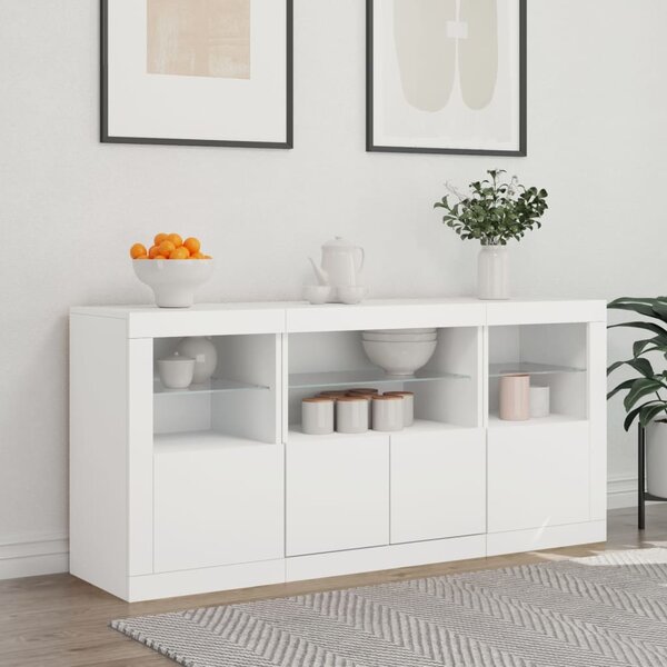 Příborník s LED osvětlením bílý 142,5 x 37 x 67 cm 3209065
