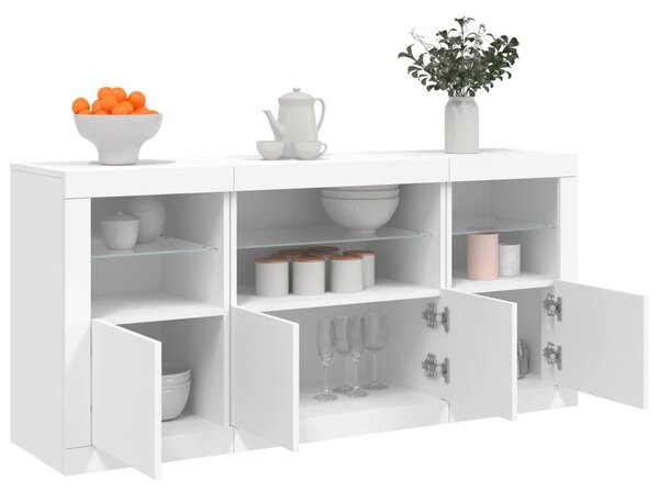 Příborník s LED osvětlením bílý 142,5 x 37 x 67 cm 3209065