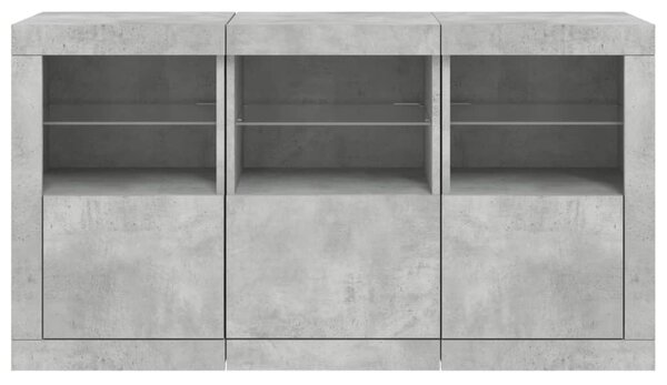 Příborník s LED osvětlením betonově šedý 123 x 37 x 67 cm 3209061