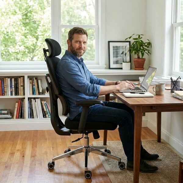 Kancelářská ergonomická židle Neoseat ROBIN — černá, nosnost 150 kg