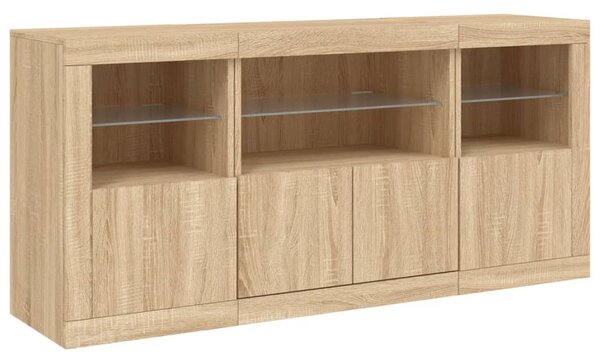 Příborník s LED osvětlením dub sonoma 142,5 x 37 x 67 cm 3209067
