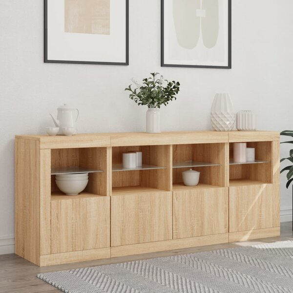Příborník s LED osvětlením dub sonoma 163 x 37 x 67 cm 3209074