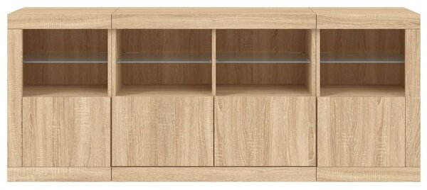 Příborník s LED osvětlením dub sonoma 163 x 37 x 67 cm 3209074