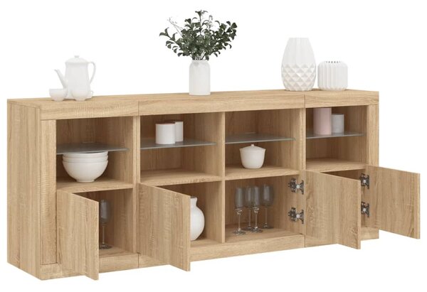 Příborník s LED osvětlením dub sonoma 163 x 37 x 67 cm 3209074