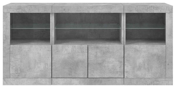 Příborník s LED osvětlením betonově šedý 142,5 x 37 x 67 cm 3209068