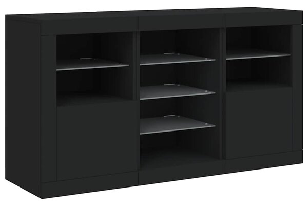 Příborník s LED osvětlením černý 123 x 37 x 67 cm 3209080