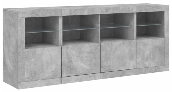 Příborník s LED osvětlením betonově šedý 163 x 37 x 67 cm 3209075