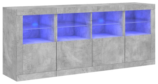 Příborník s LED osvětlením betonově šedý 163 x 37 x 67 cm 3209075