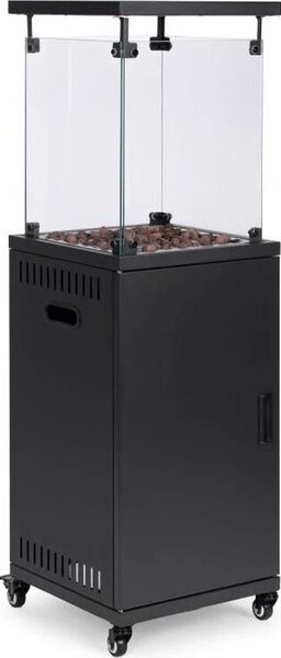 MultiGarden Terasový plynový ohřívač se skleněným krytem, 13 kW, černý