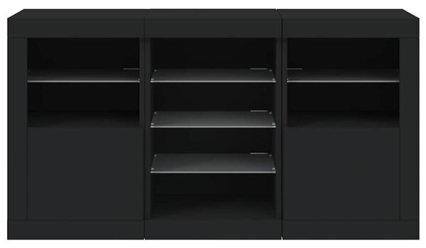 Příborník s LED osvětlením černý 123 x 37 x 67 cm 3209080
