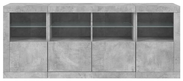 Příborník s LED osvětlením betonově šedý 163 x 37 x 67 cm 3209075