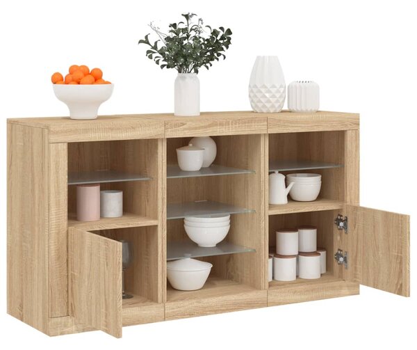 Příborník s LED osvětlením dub sonoma 123 x 37 x 67 cm 3209081
