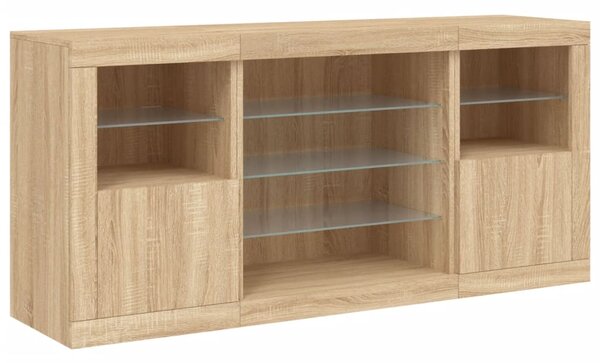 Příborník s LED osvětlením dub sonoma 142,5 x 37 x 67 cm 3209088